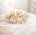 Beatrice Bridal Hair Comb | Delicate Handmade Glass Bead Flower Headpiece