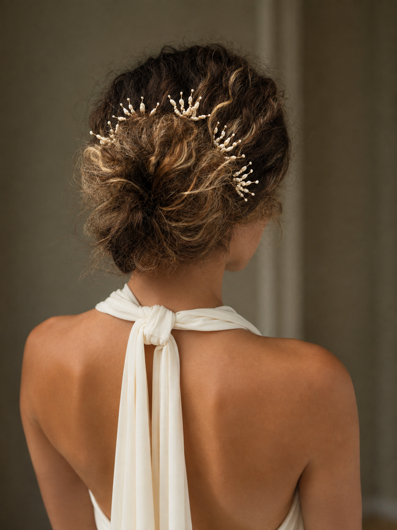 Winnie Bridal Hair Pins | Handmade Freshwater Pearl Wedding Pins, Set of 5
