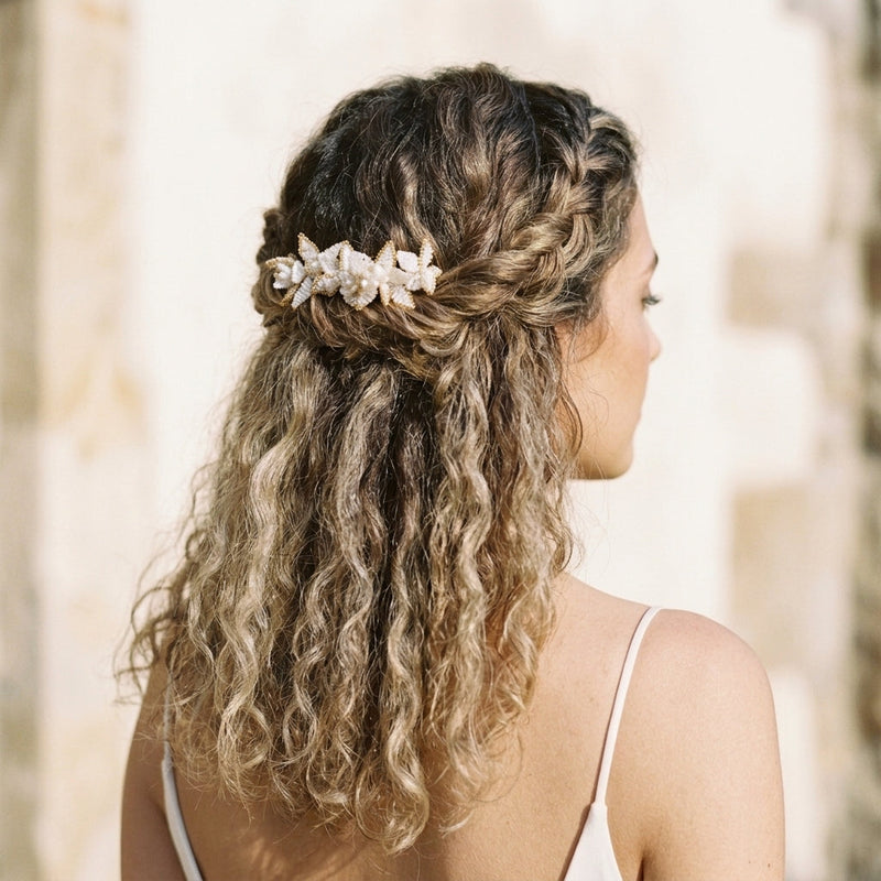 Adeline Bridal Hair Vine | Handmade Freshwater Pearl & Flower Wedding Headpiece