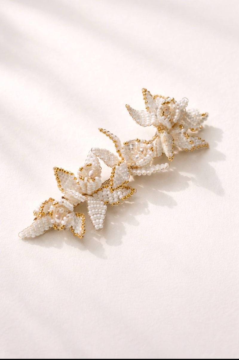 Adeline Bridal Hair vine | Handcrafted Bridal Hair Vine with Freshwater Pearls Headpiece