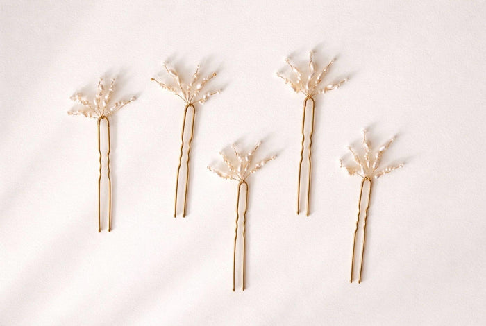 Winnie Bridal Hair Pins | Handmade Freshwater Pearl Wedding Pins, Set of 5 — style 1